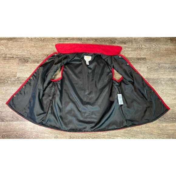 Talbots Womens Quilted Collared Vest Red Snap Front Stretch Petites M - Picture 5 of 7